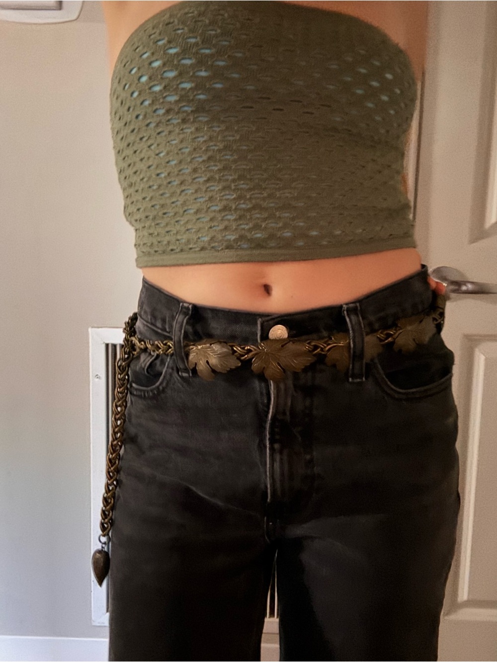 Leaf Link Chain Waist Belt in Bronze
